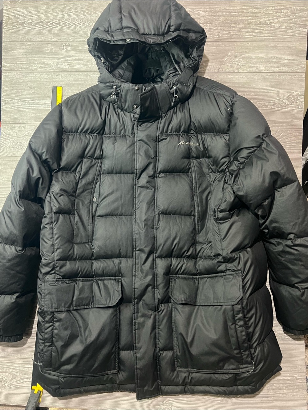Eddie Bauer Black Hooded Youth Puffer Coat